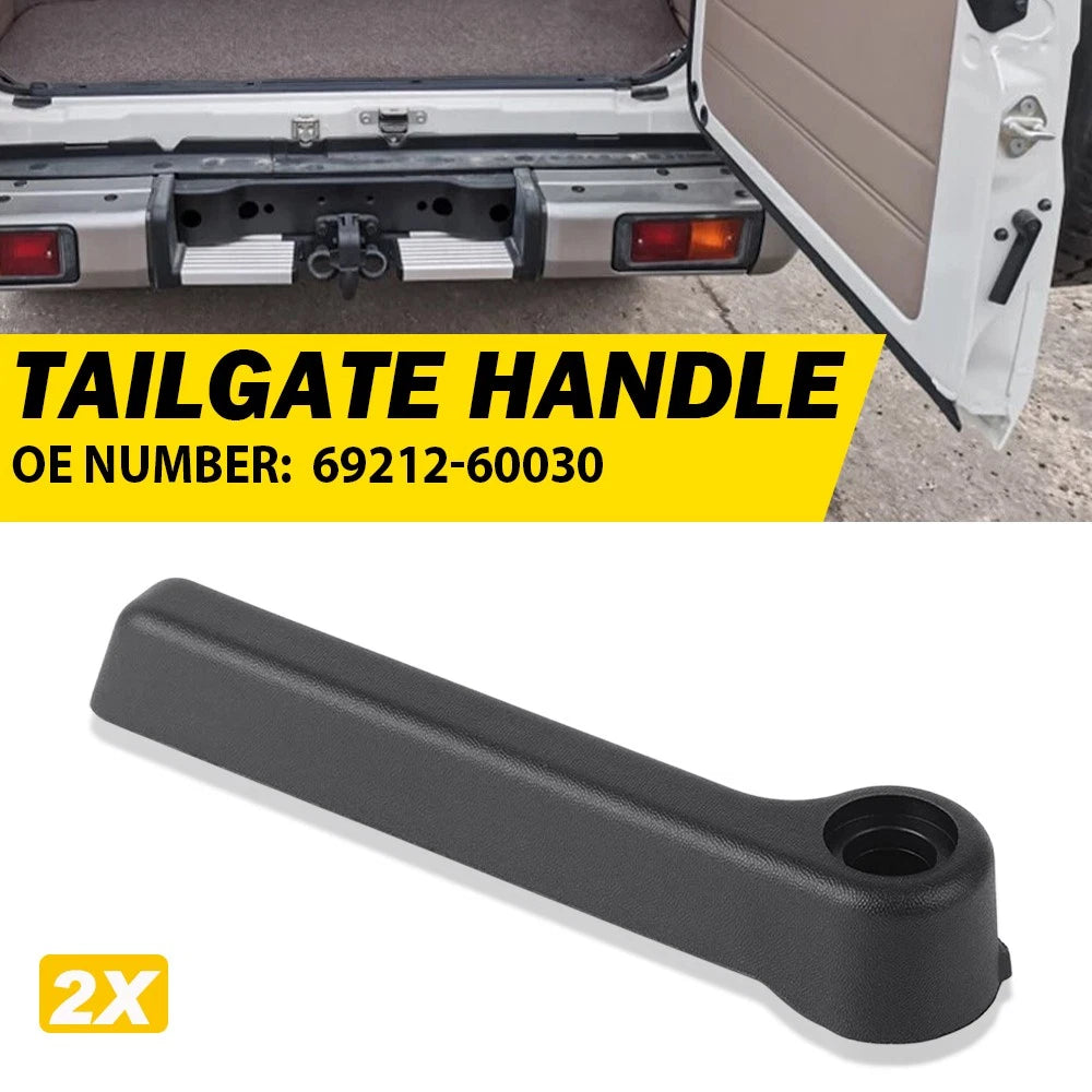 Black rear tailgate barn door handle for Toyota LandCruiser, OE 69212-60030