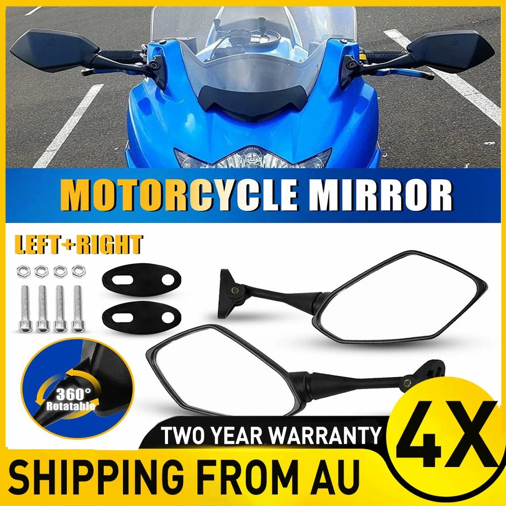 4x Black Motorcycle Mini Rearview Mirrors For Honda CBR600 F4 F4I 1999-2006