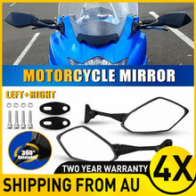 Load image into Gallery viewer, 4x Black Motorcycle Mini Rearview Mirrors For Honda CBR600 F4 F4I 1999-2006