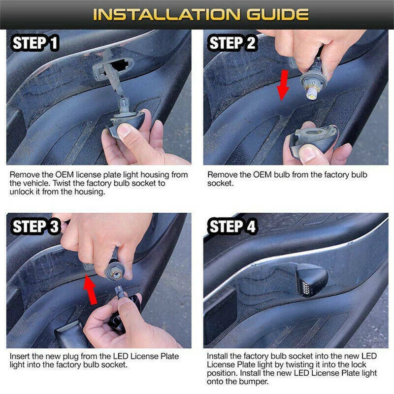 LED License Plate Light Red DRL Tube For Chevy Silverado Tahoe for Sierra 1500