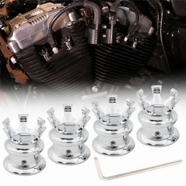 4X Crown Head Bolt Cover Spark Plug Cap Fit For Harley Sportster XL Softail Dyna