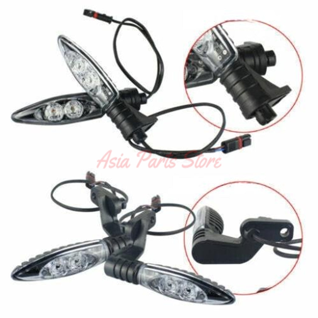 Front and rear amber LED motorcycle turn signal indicator lights for BMW models