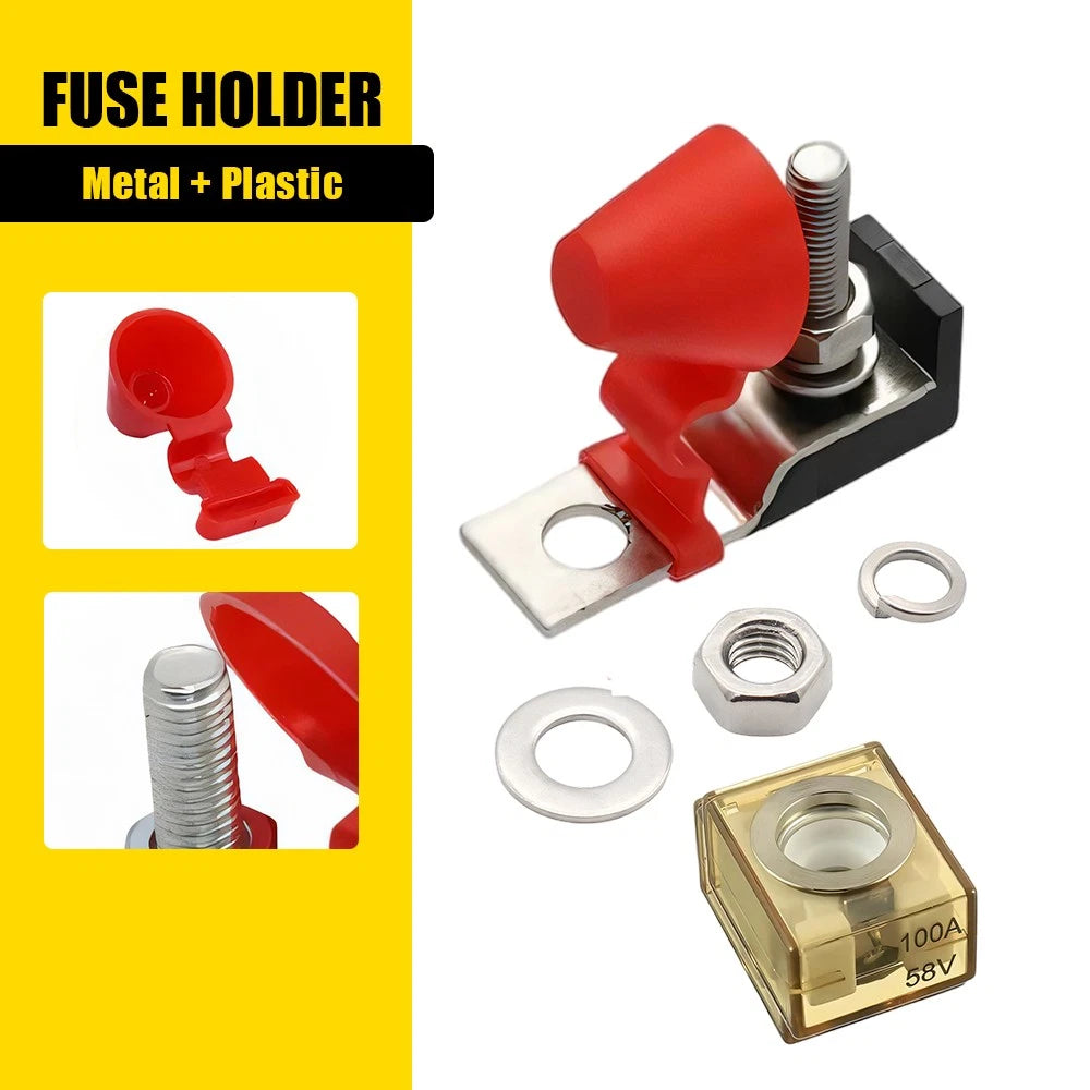 100Amp MRBF Terminal Fuse Block Kit Single Stud 5/16'' (M8) For Boar Car RV