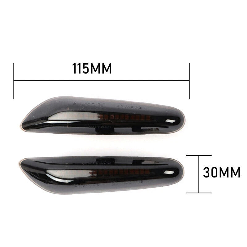 For BMW E46 E60 E82 E90 E91 Pair Flowing Dynamic LED Side Marker Indicator Light