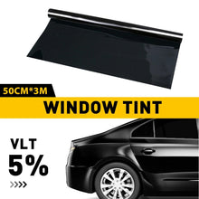 Load image into Gallery viewer, UV Resistance Black Tint Window Roll Film VLT 5% Car Home 50cmX3m Tinting Tools
