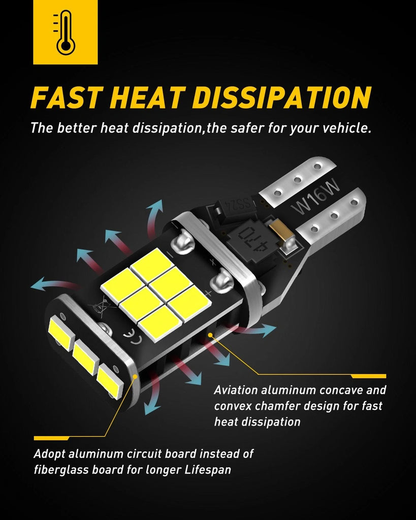 2X T15 T16 W16W 921 LED Side Parker Light Backup Car Wedge Reverse Globe Bulbs