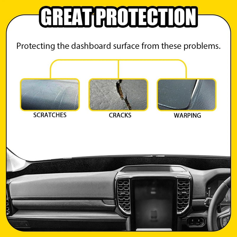Black Dash Mat Dashboard Cover for Ford Everest UB 2022-2024 RHD
