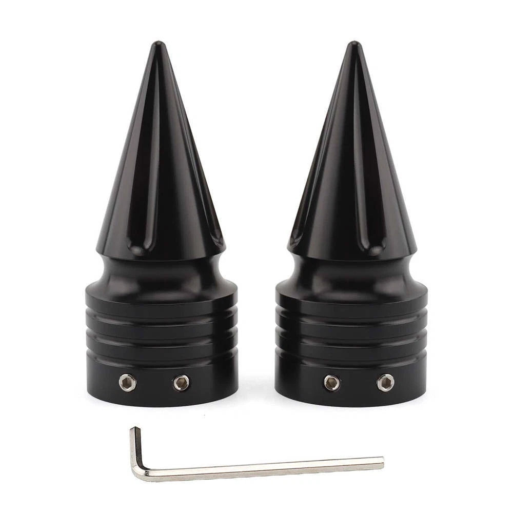 Spike Front Axle Nut Covers Caps Motor for Harley Sportster Touring Dyna Softail