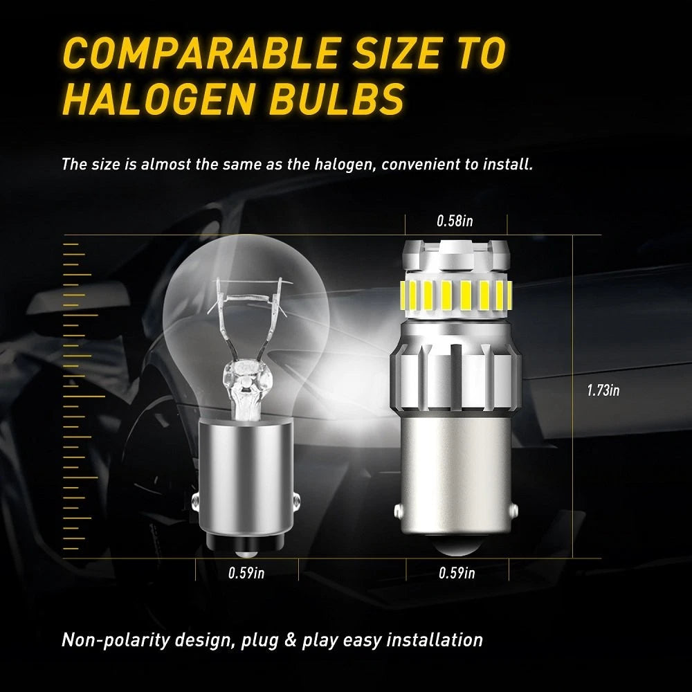 2x 1156 P21W LED Bulb 12V For Car Brake Stop Tail Light 5SMD 3030+18SMD 4014 AU