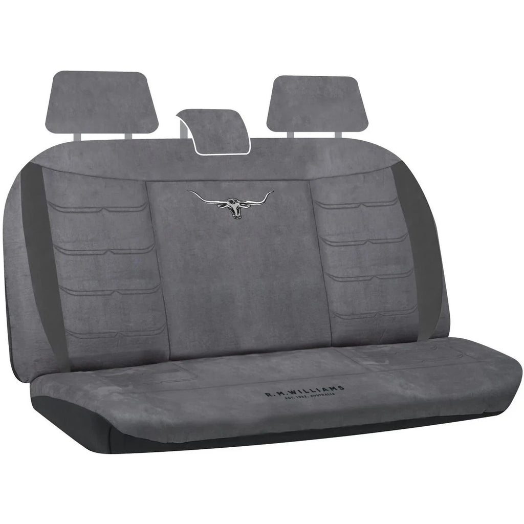 R.M. Williams Rear Car Seat Cover Suede Velour, Grey - Single VLRMW23BXGRY06