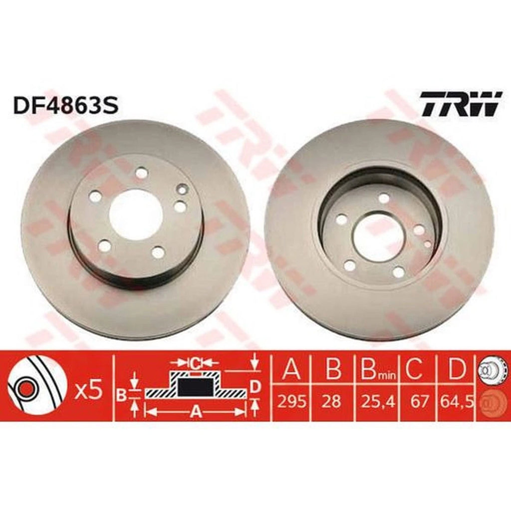 TRW DF4863S Front Brake Rotor – Premium Disc Brake Replacement