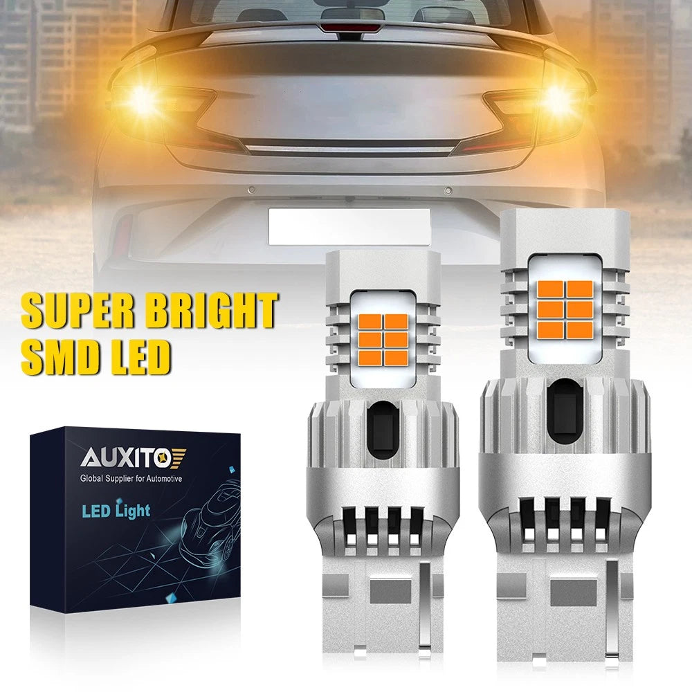 Pair AUXITO T20 7443 7440 LED Amber Turn Signal Light BULBS GLOBES Waterproof