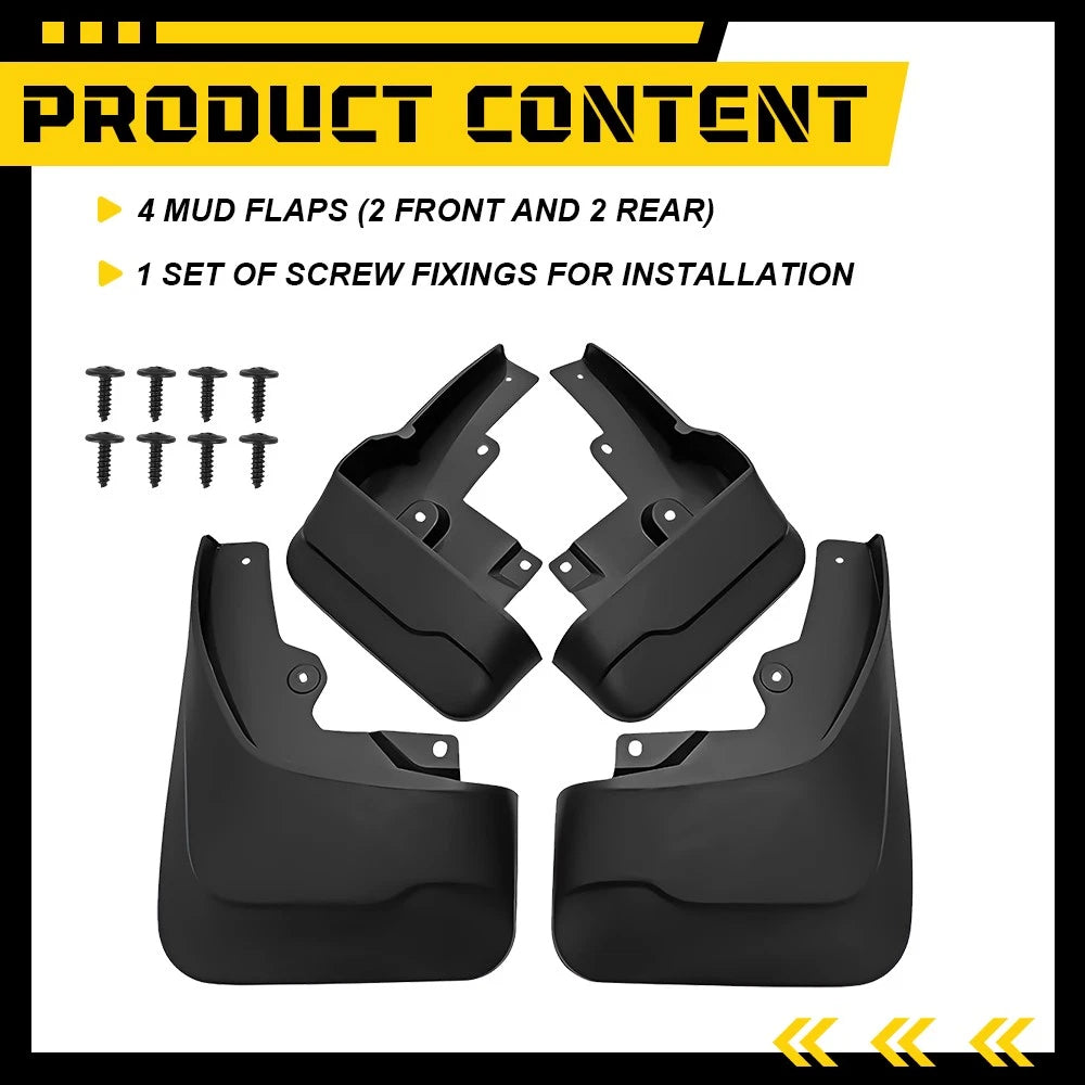 4x Splash Guards For Great Wall Cannon GWM Poer Ute 2020 2021 2022 Mud Flaps