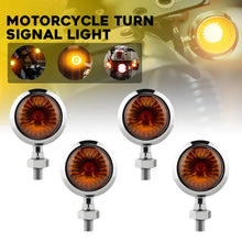 Load image into Gallery viewer, 4x Motorcycle Indicators Bullet Turn Signal Lights Amber Blinkers Chrome Lamp AU