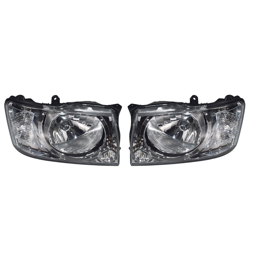 Pair LH&RH Headlights For Nissan Patrol Wagon GU Y61 2004-2015 Front Chrome Lamp