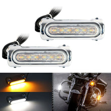 Load image into Gallery viewer, Chrome Motorcycle Crash Bar Light Kit Clear Lens for Harley with 32mm Bars ST