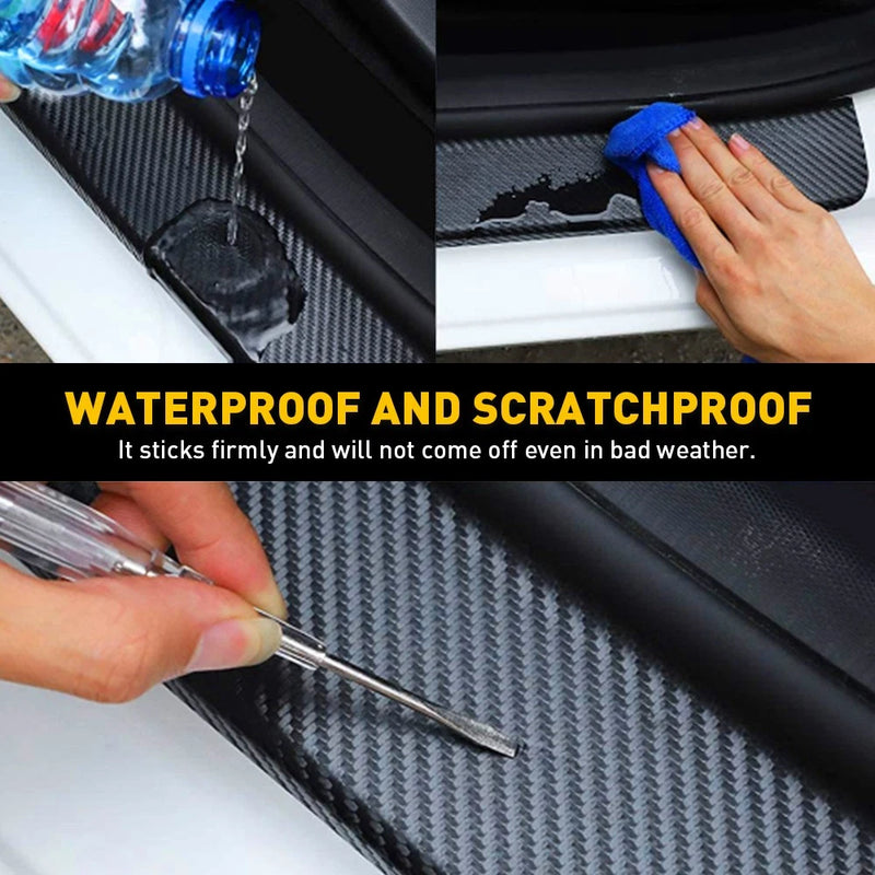 Universal 90cm Carbon Fiber Rear Bumper Trunk Sill Protector Guard
