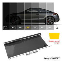 Load image into Gallery viewer, 5/15/25/35% Window Tint Film VLT Black Roll Car Home House 75cmX3m Tinting Tools
