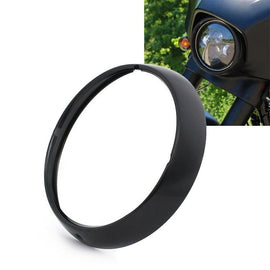 7''Headlight Headlamp Trim Ring Black For Harley Touring Electra Glide Road King