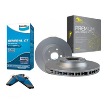 Load image into Gallery viewer, Front Bendix brake pads and rotors kit for Mitsubishi Triton MK 2000–2006 2.5D, 2.8D, and 3.0i models