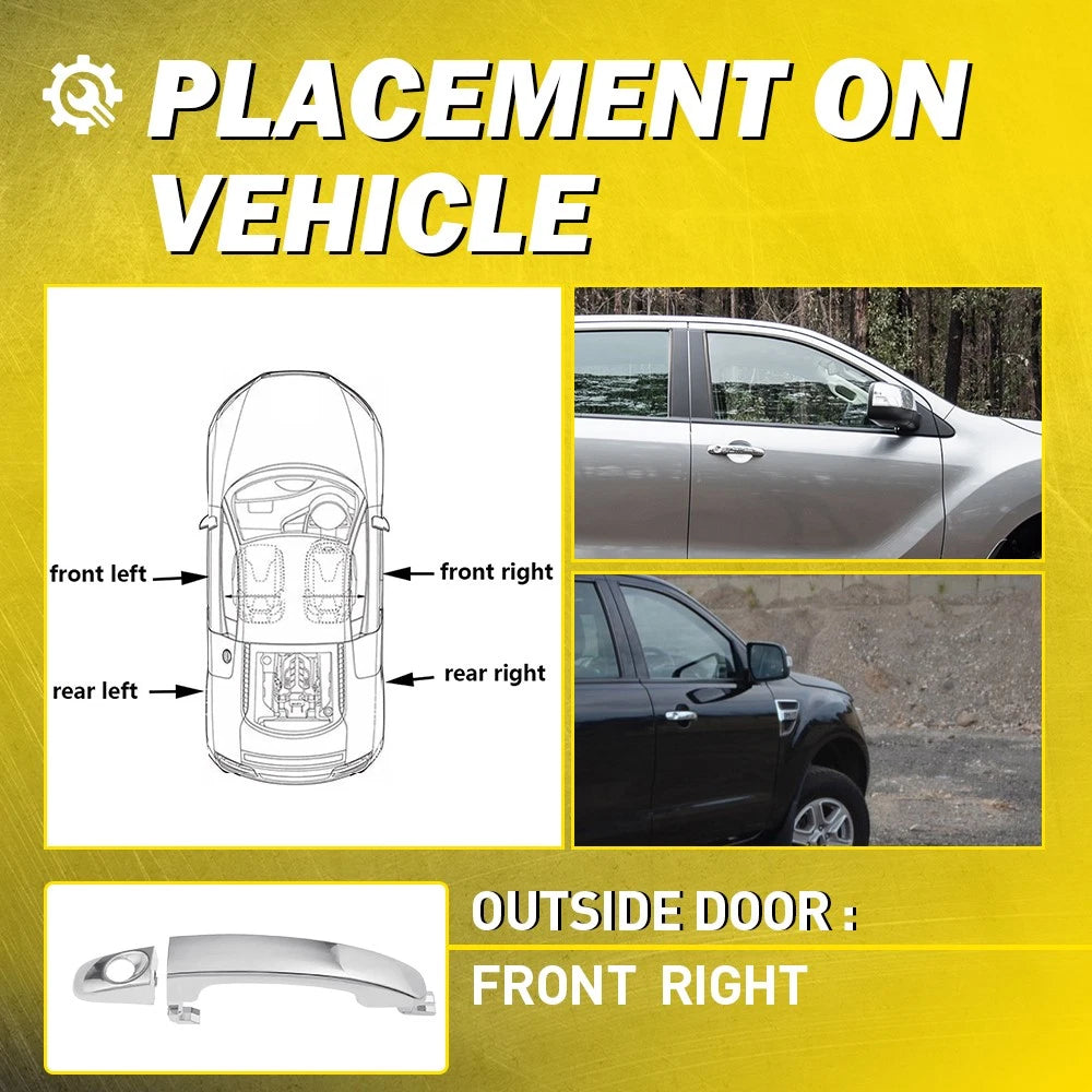 Front Right Door Handle Outer Outside for Ford Ranger & Mazda BT50 2012-2018