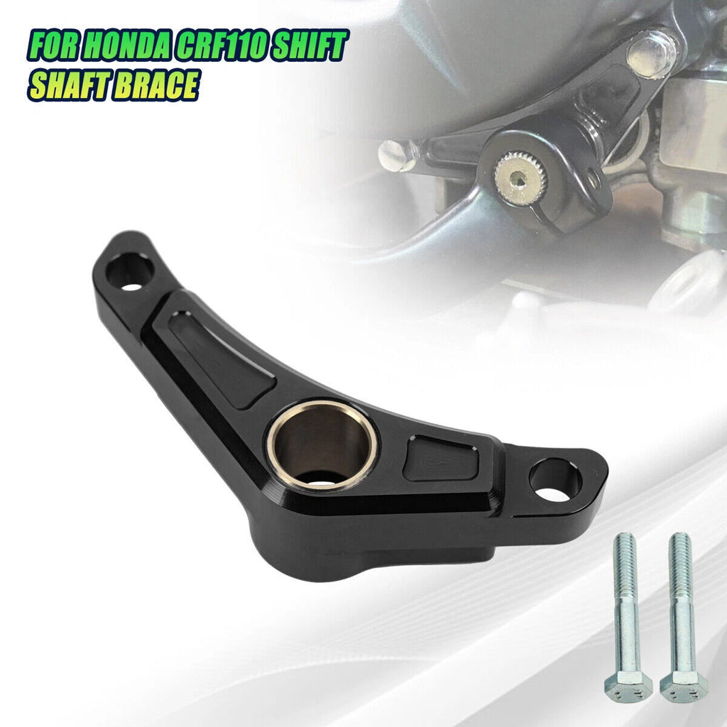 Black CNC Billet Aluminum Shift Shaft Brace Shifter Support FOR Honda CRF110F ST