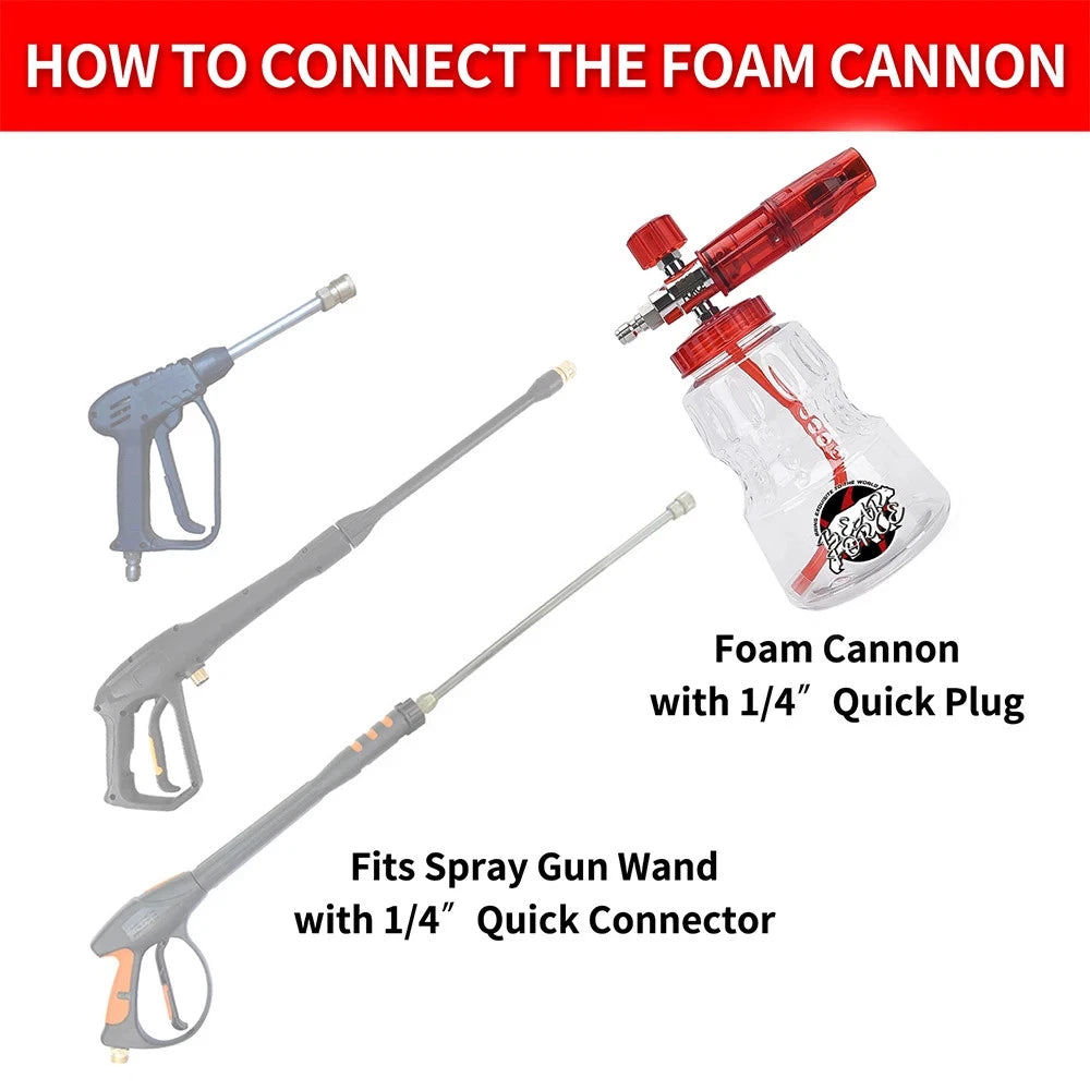 BEAR FORCE | Pressure Washer Foam Cannon Snow Foam Generator 1/4 Quick Connector