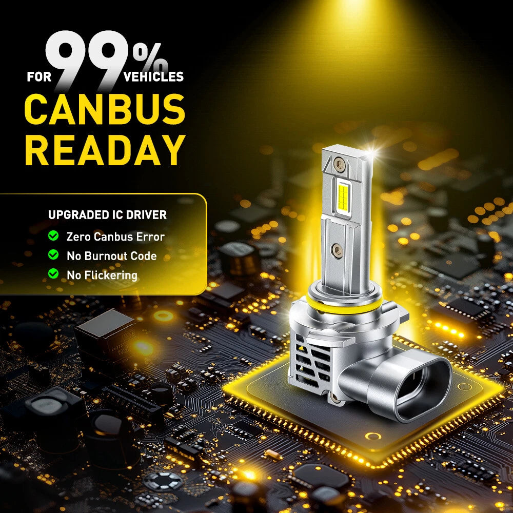 2X LED Headlight Bulbs Replace Kit 9006 Cool White 6500K Hi Low Beam 12V NEW