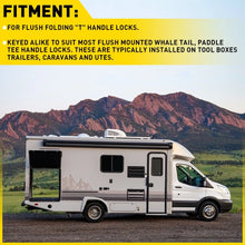 Load image into Gallery viewer, Set of 2 For Lockable Flush Folding T Handle Toolbox TOOL Keyed Alike Cylinders