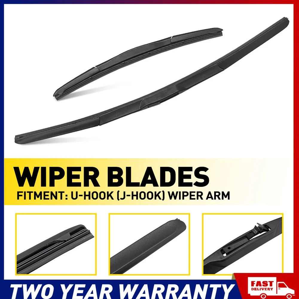 Black 26 and 16 inch front wiper blade set for Toyota RAV4 XA40 with J-hook arm