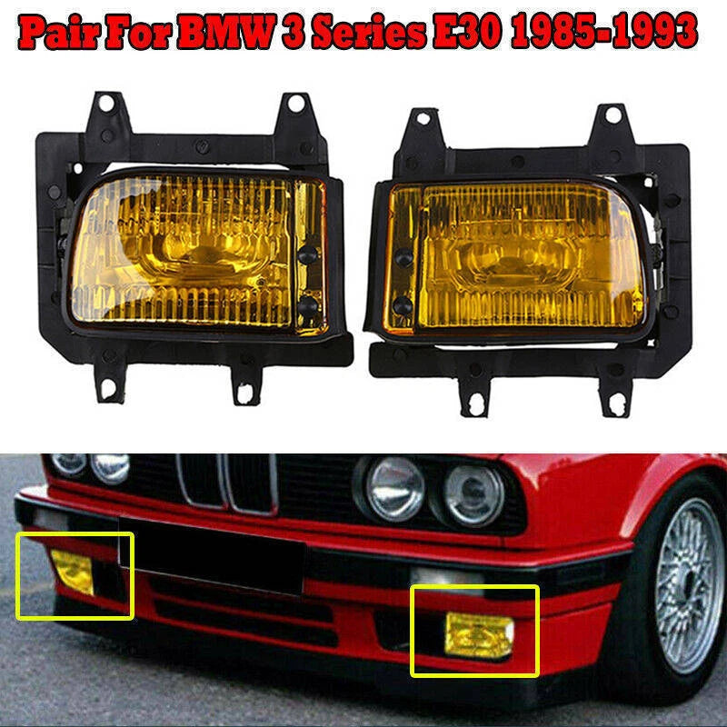 2x Front Bumper Yellow Lens Fog Light Housing no Bulbs for BMW E30 1985-1993 ST