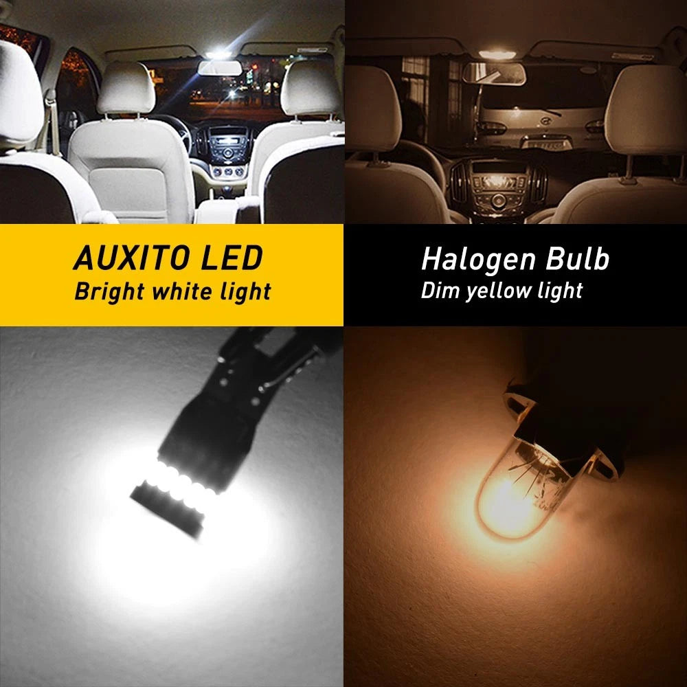 AUXITO 10X Super Bright 194 168 2825 175 T10 CANBUS Car 24SMD White LED 12V