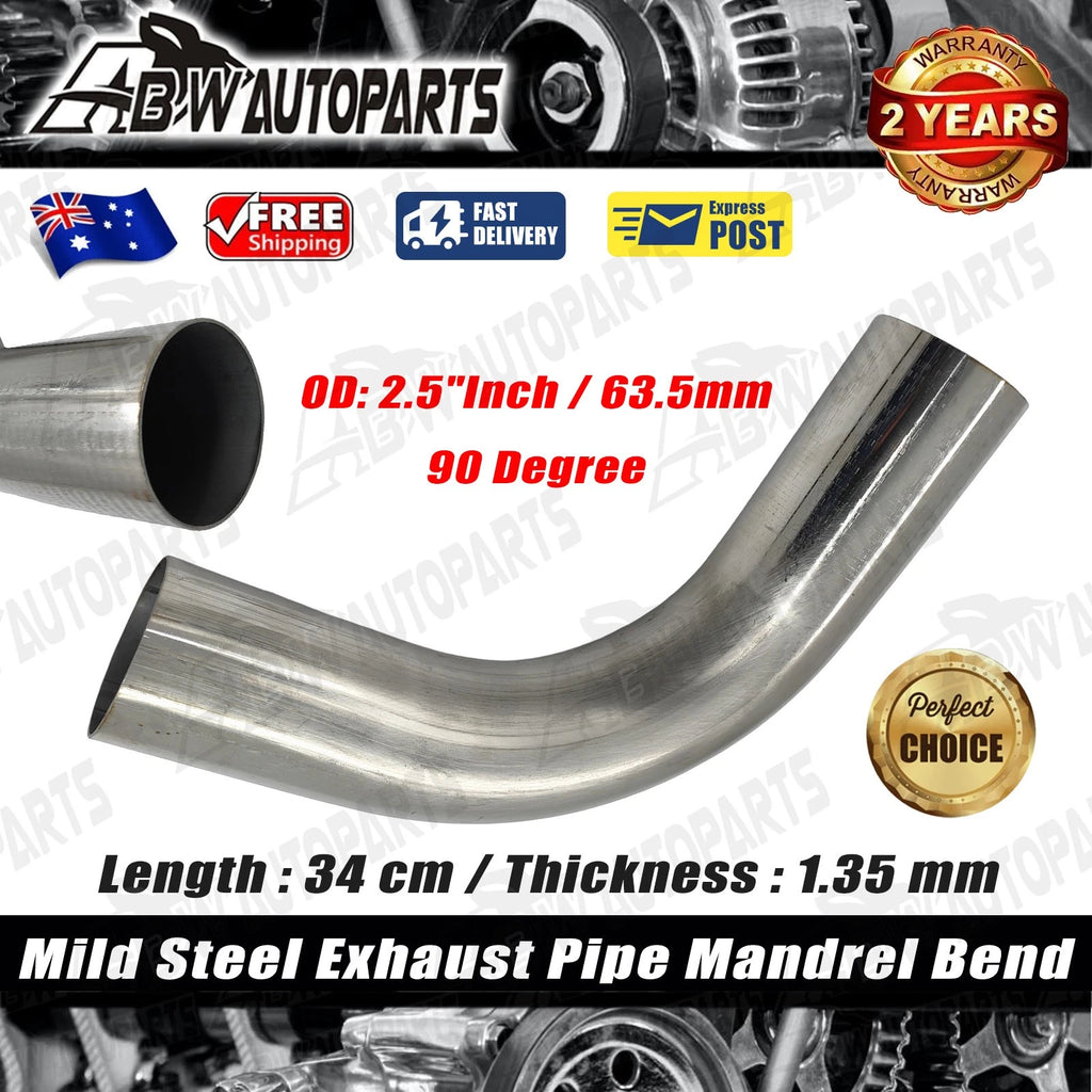 2.5" inch / 63mm OD Mandrel Bend Exhaust Pipe 90 Degree 1.35mm Thick Mild Steel