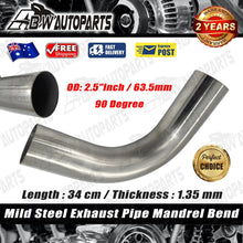 Load image into Gallery viewer, 2.5" inch / 63mm OD Mandrel Bend Exhaust Pipe 90 Degree 1.35mm Thick Mild Steel