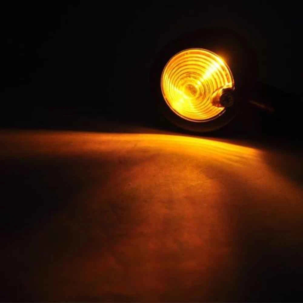 4 Black Motorcycle Turn Signal Light Indicator Lamp For Harley Chopper Bobber ST