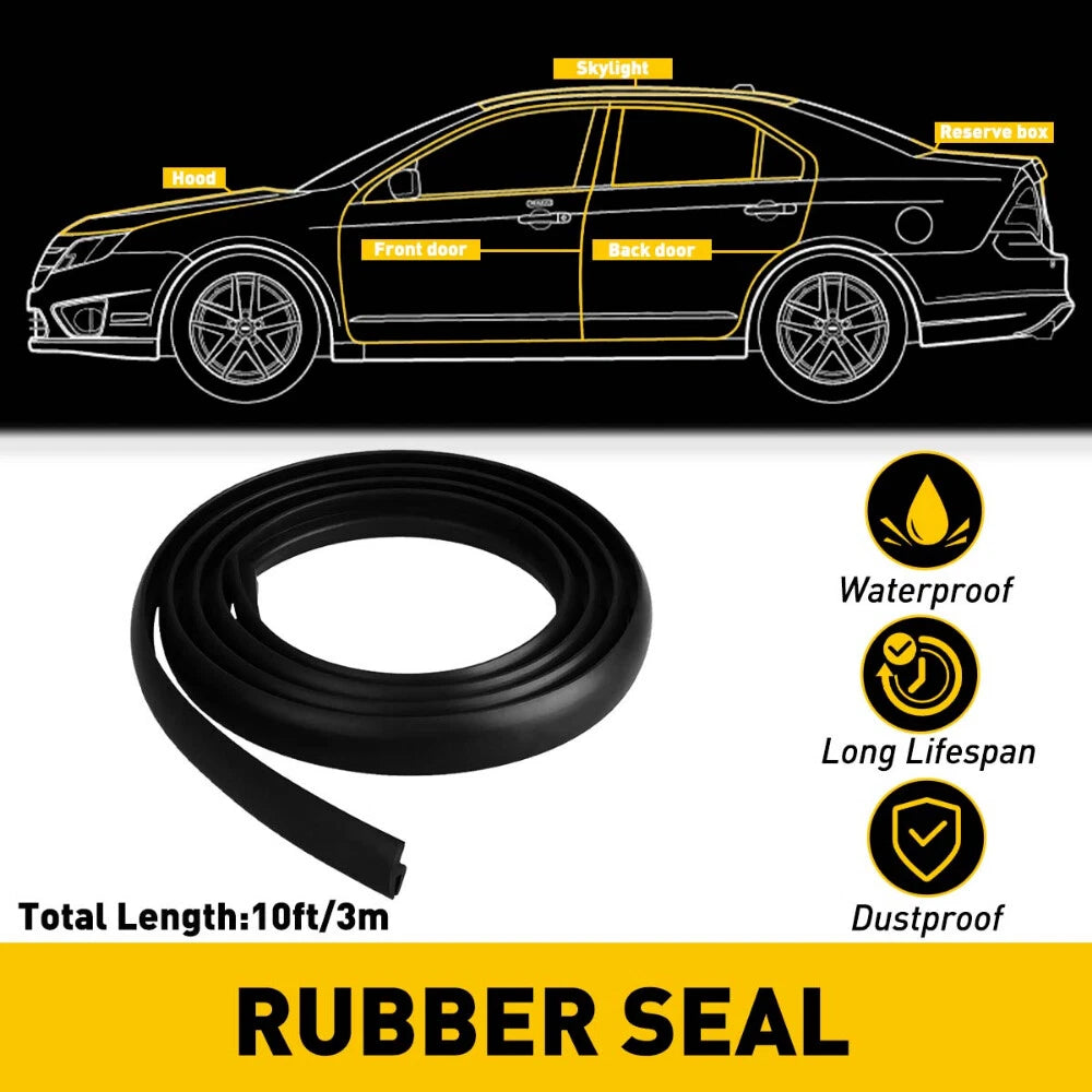 Windshield Rubber Molding Seal Trim Universal 10ft Windscreen and Windows