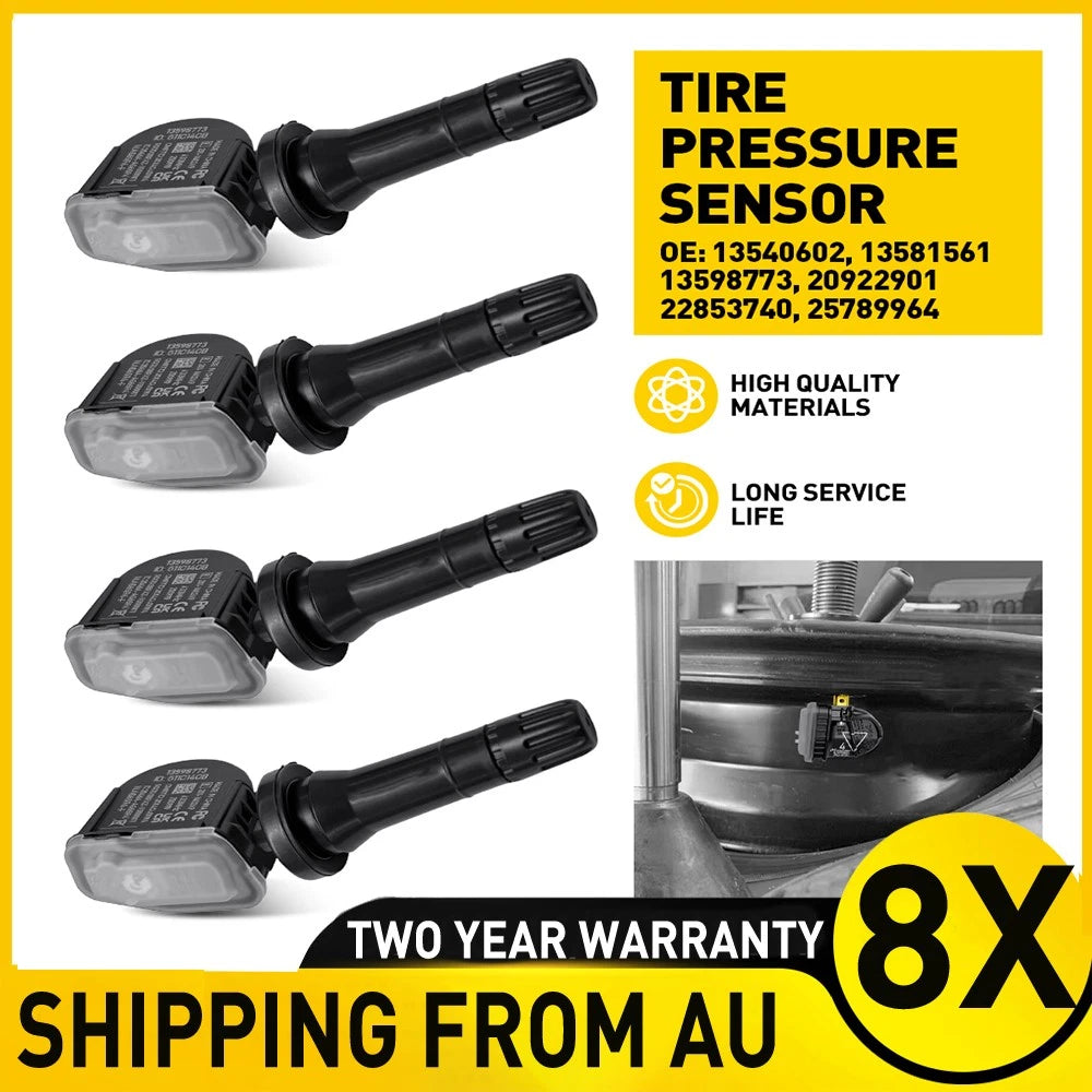 SET OF 8 FOR HSV SportsCat Colorado RG TPMS Valve Assemblies - 433 MHz