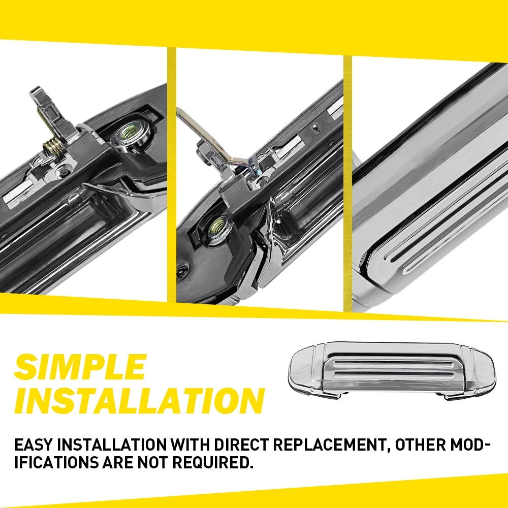 8x CLIP CHROME Front Rear Left Right Outer Door Handle for Mitsubishi Pajero NH