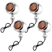 Load image into Gallery viewer, 4X Chrome Motorcycle Bullet Turn Signal Indicator Lights for Bobber Cafe Racer