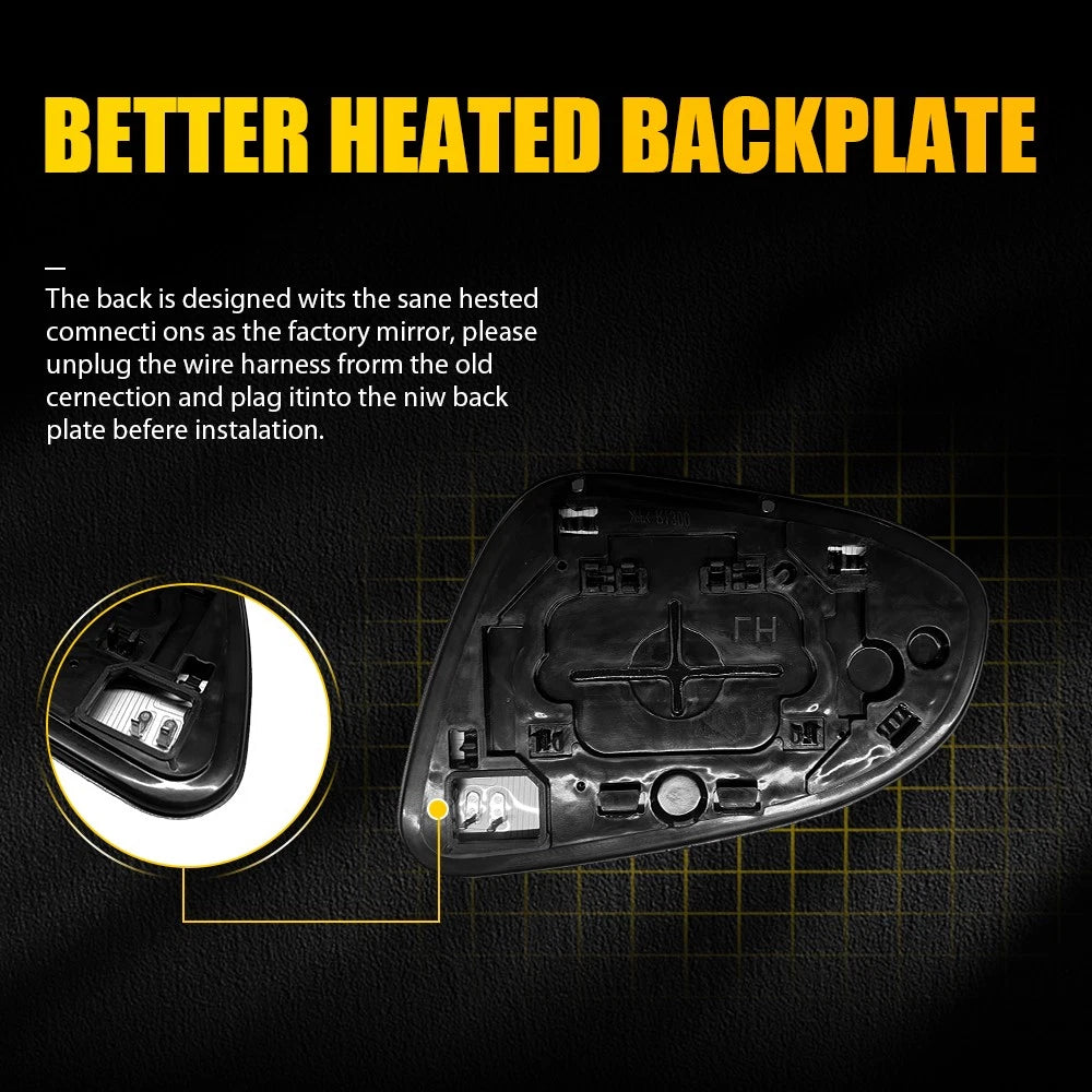 RIGHT SIDE MIRROR GLASS HEATED WITH BACK PLATE FOR TOYOTA YARIS 2012 2013-2017