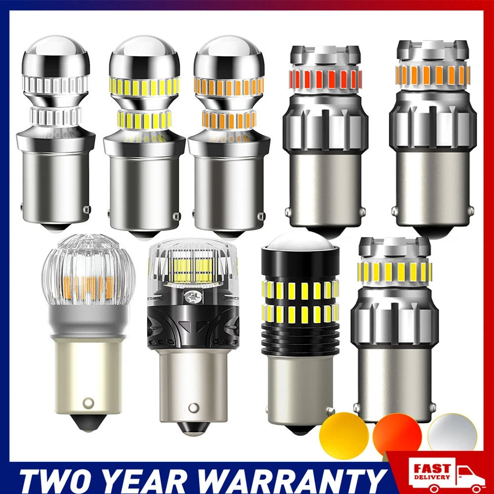 2X AUXITO BA15S 1156 P21W REVERSE BACK UP LED TURN SIGNAL BULB GLOBE WHITE NEWA