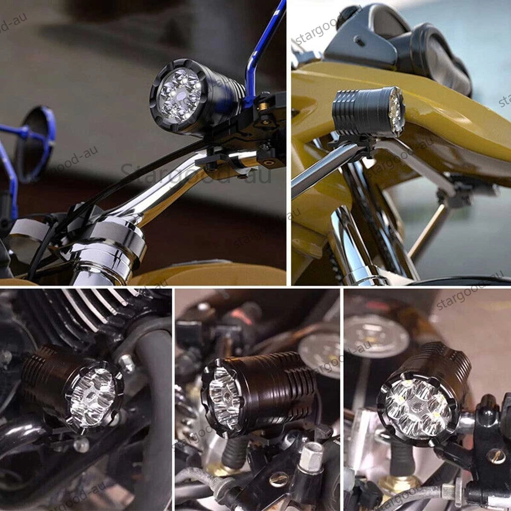 2x Motorcycle Spot light 6 LED Headlight Bike Waterproof Driving Fog Lamp 30W AU