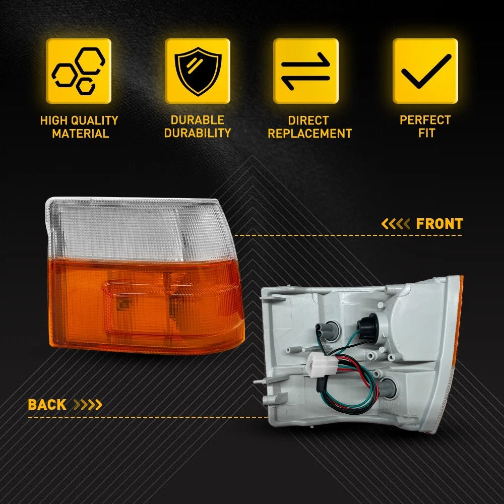 LH+RH Clear Amber Corner Indicators Park Lights Pair for Toyota Hiace Van 89-05