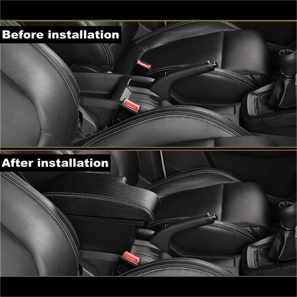 For MG ZS 2017-2023 Car Center Console Armrest Box Storage Case PU Leather Black