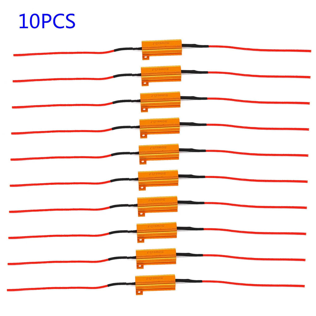 10pcs 50*15mm 50W Load Resistor Repair LED Light Bulbs Tail Lights Indicators ST