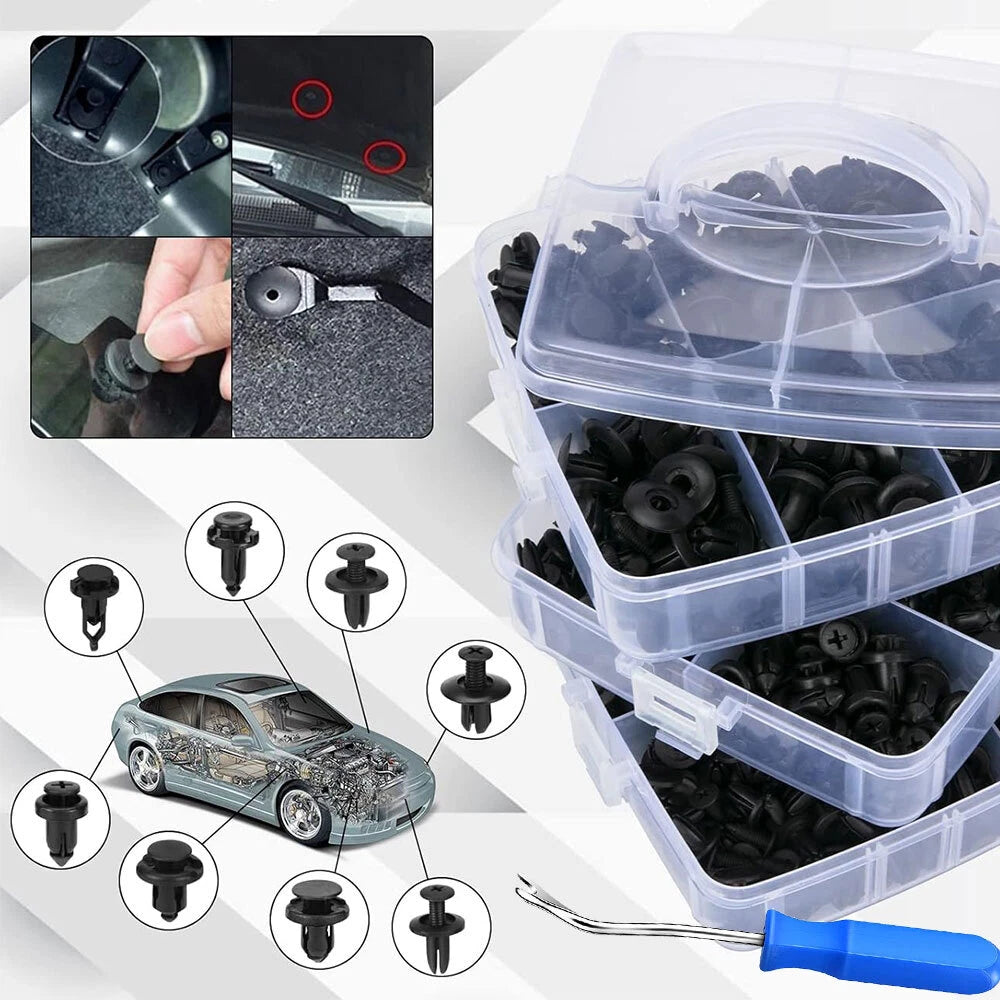 625pcs Car Clips Automotive Trim Body Pins Push Retainer Fastener Assortment Kit