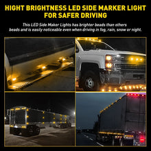 Load image into Gallery viewer, 10-100X Chrome Clearance Light LED Side Marker Amber Trailer Caravan 12-24V A A