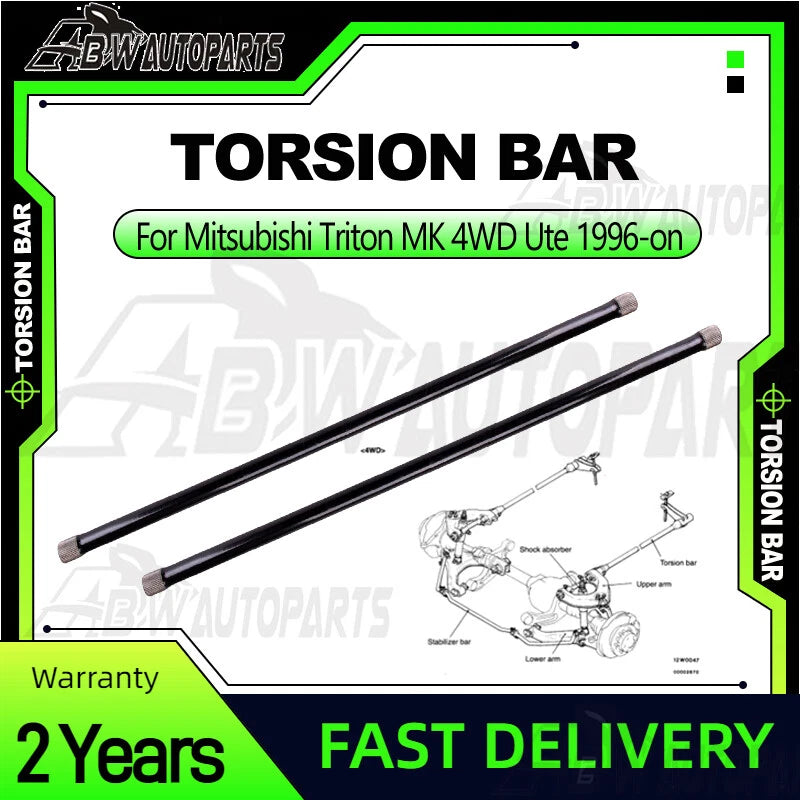 Rate Increased Torsion Bars for MITSUBISHI TRITON MK 40mm Lift 1367mm Heavy Duty