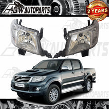 Load image into Gallery viewer, Pair LH+RH Head Light Lamp Chrome For Toyota Hilux 2WD 4WD Ute 2011-2015