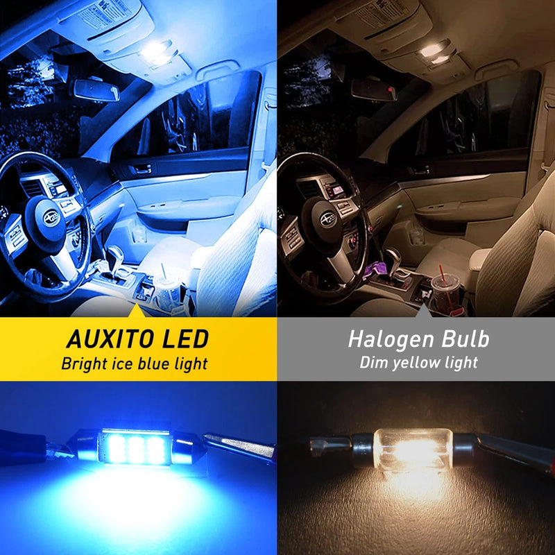 2x 36mm Blue Festoon LED Interior Dome Map Light Bulbs 12V 12SMD